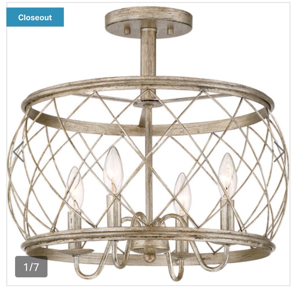 Flushmount 4-light chandelier brushed nickel